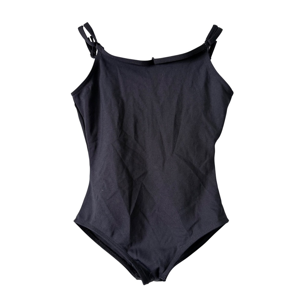 Dance bodysuit Kids Size Small Black Adjustable Straps Basic